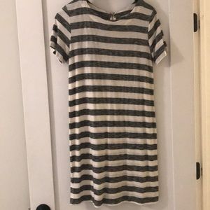 Black and white striped dress